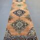 Distressed Turkish Runner 375x80 cm wool Vintage Tribal Rug