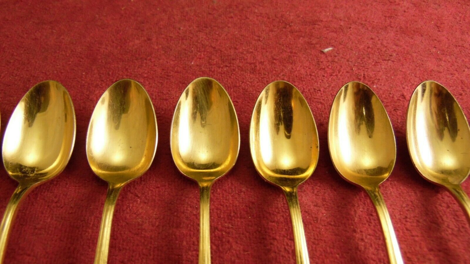 Service 11 spoons mocha gold metal Christofle Alfénide model Pompadour