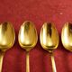 Service 11 spoons mocha gold metal Christofle Alfénide model Pompadour