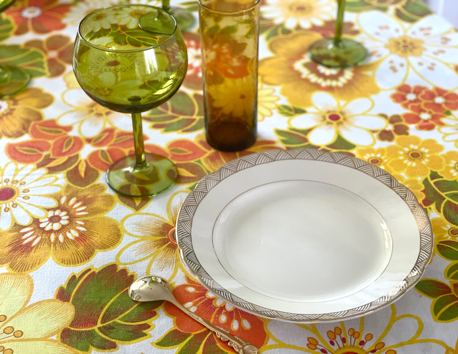 Nappe ronde vintage 1970