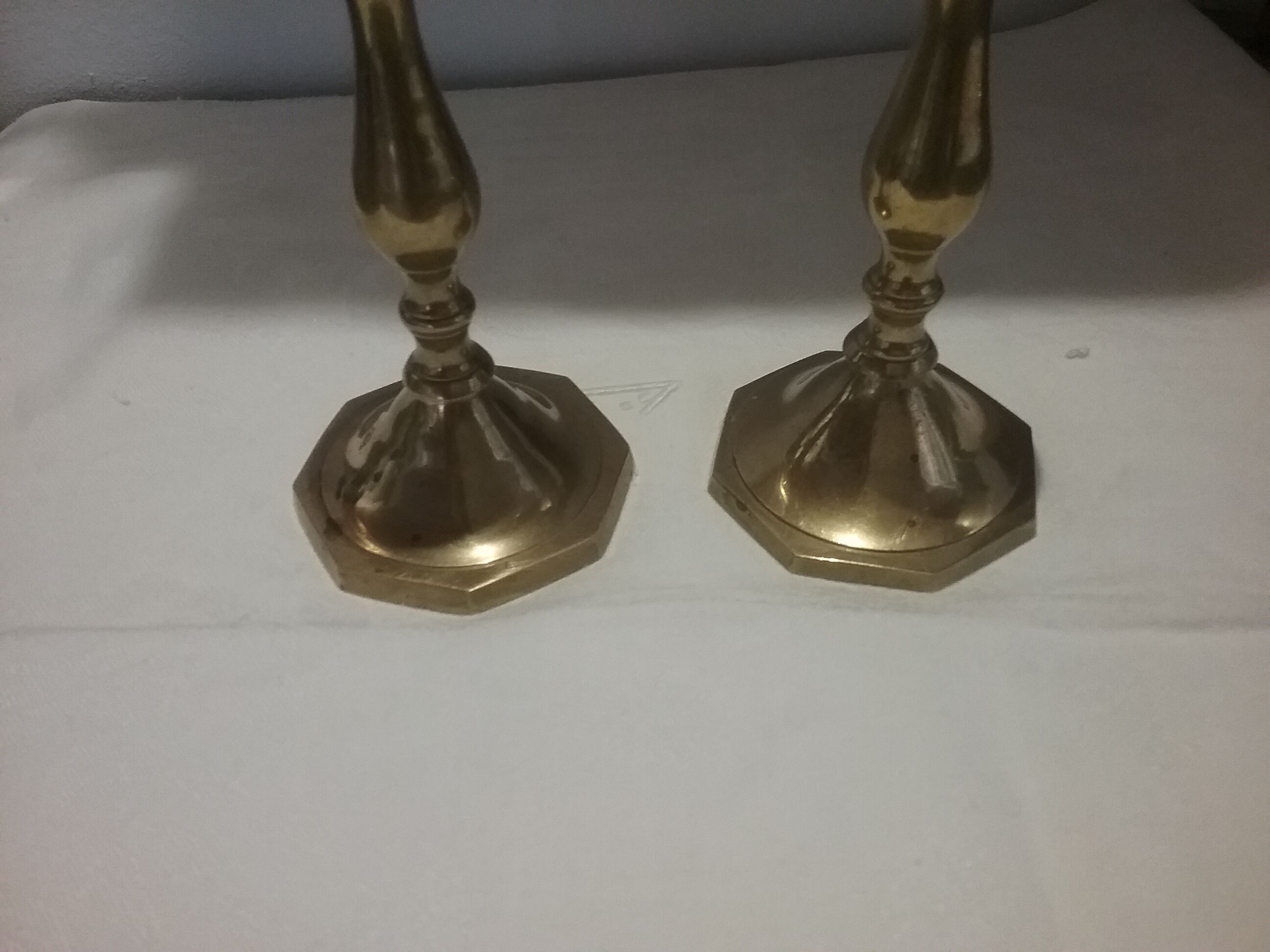 2 brass candle holders