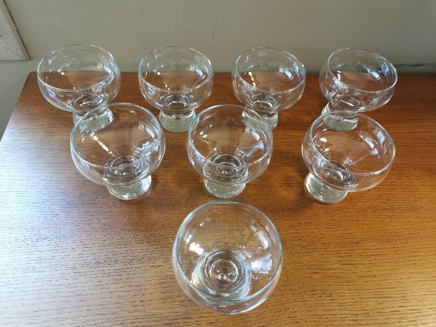 Set of 8 vintage bubble glasses