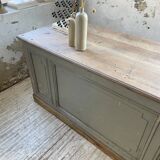 XXL walnut trade counter with multiple drawers