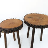 Pair of brutalist stools, 1970