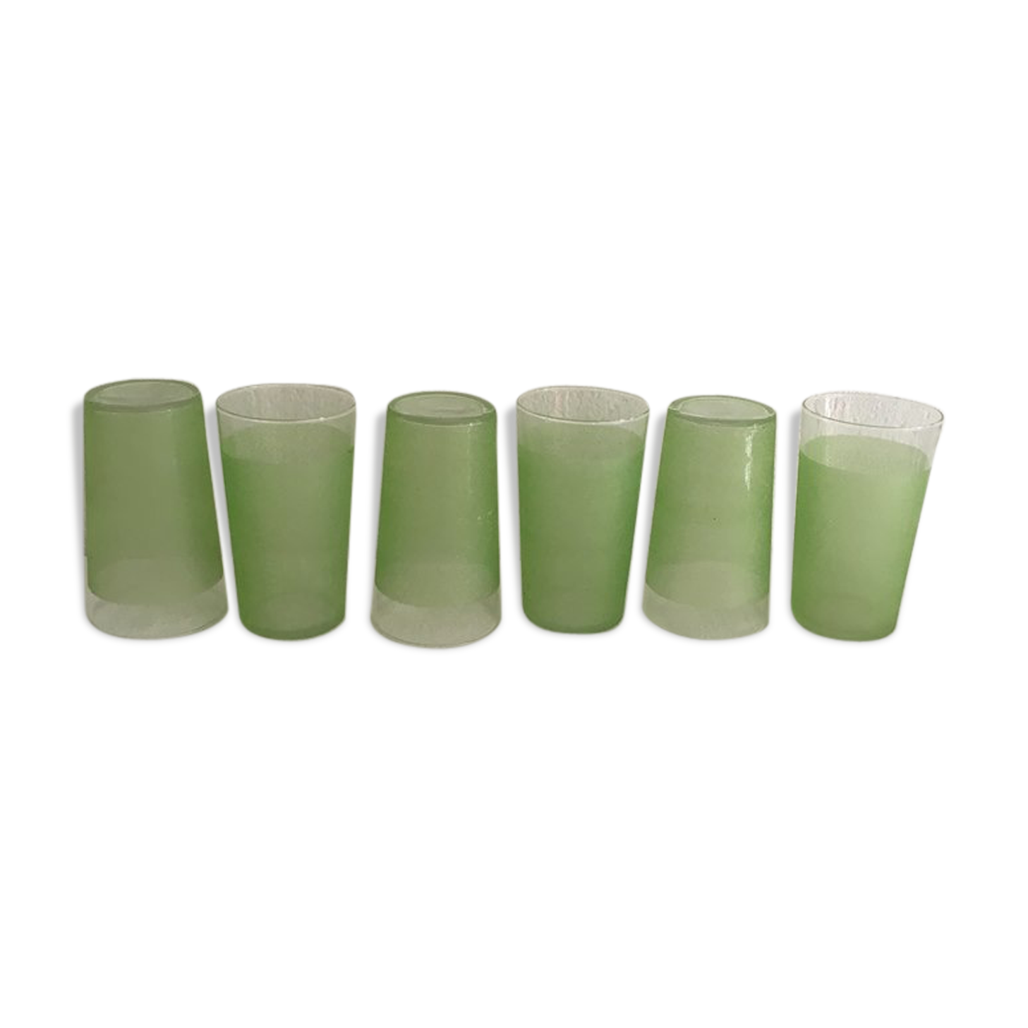 Six glasses granités green of the 1960