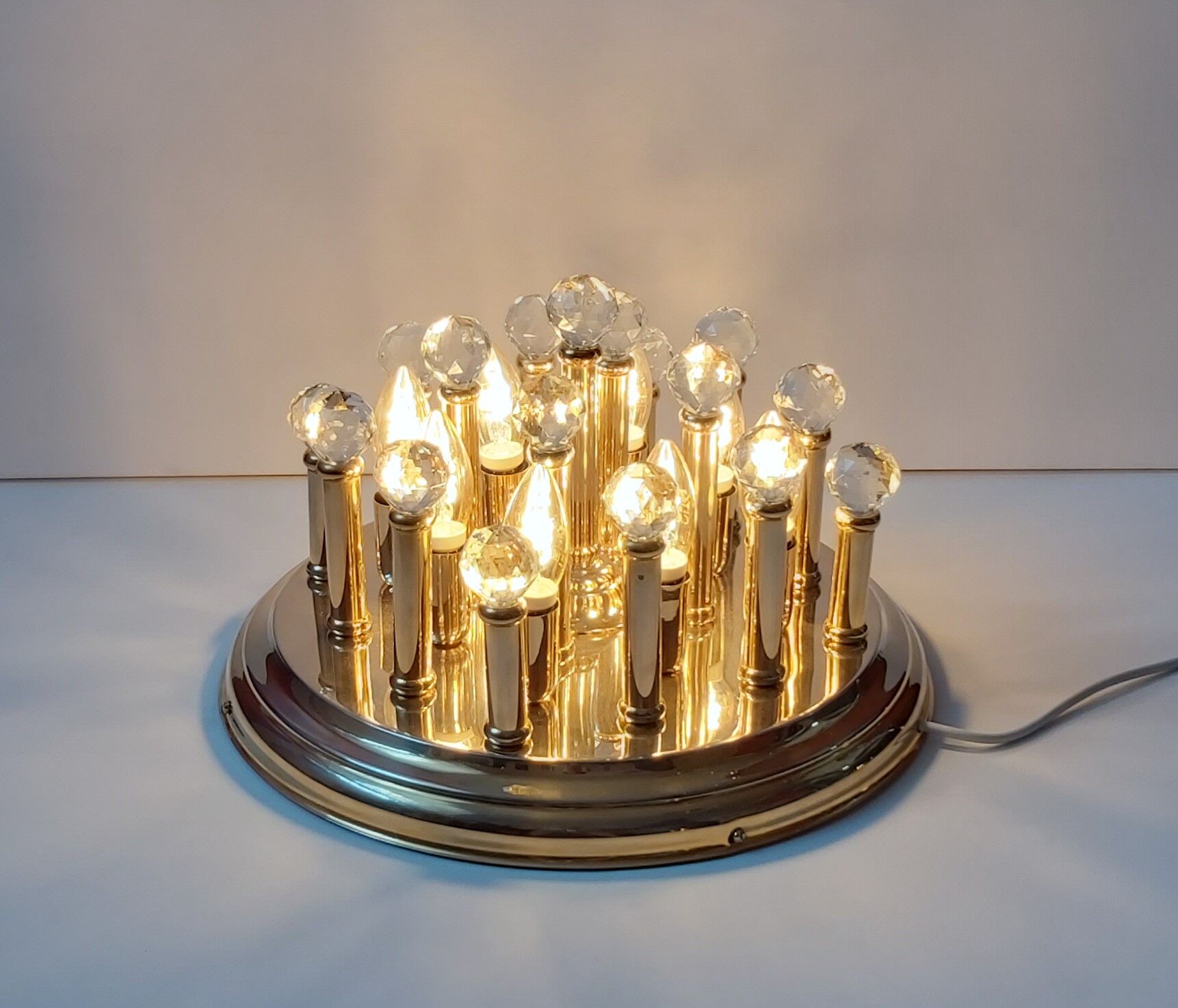 Brass plafond with Swarovski crystals, 1970s