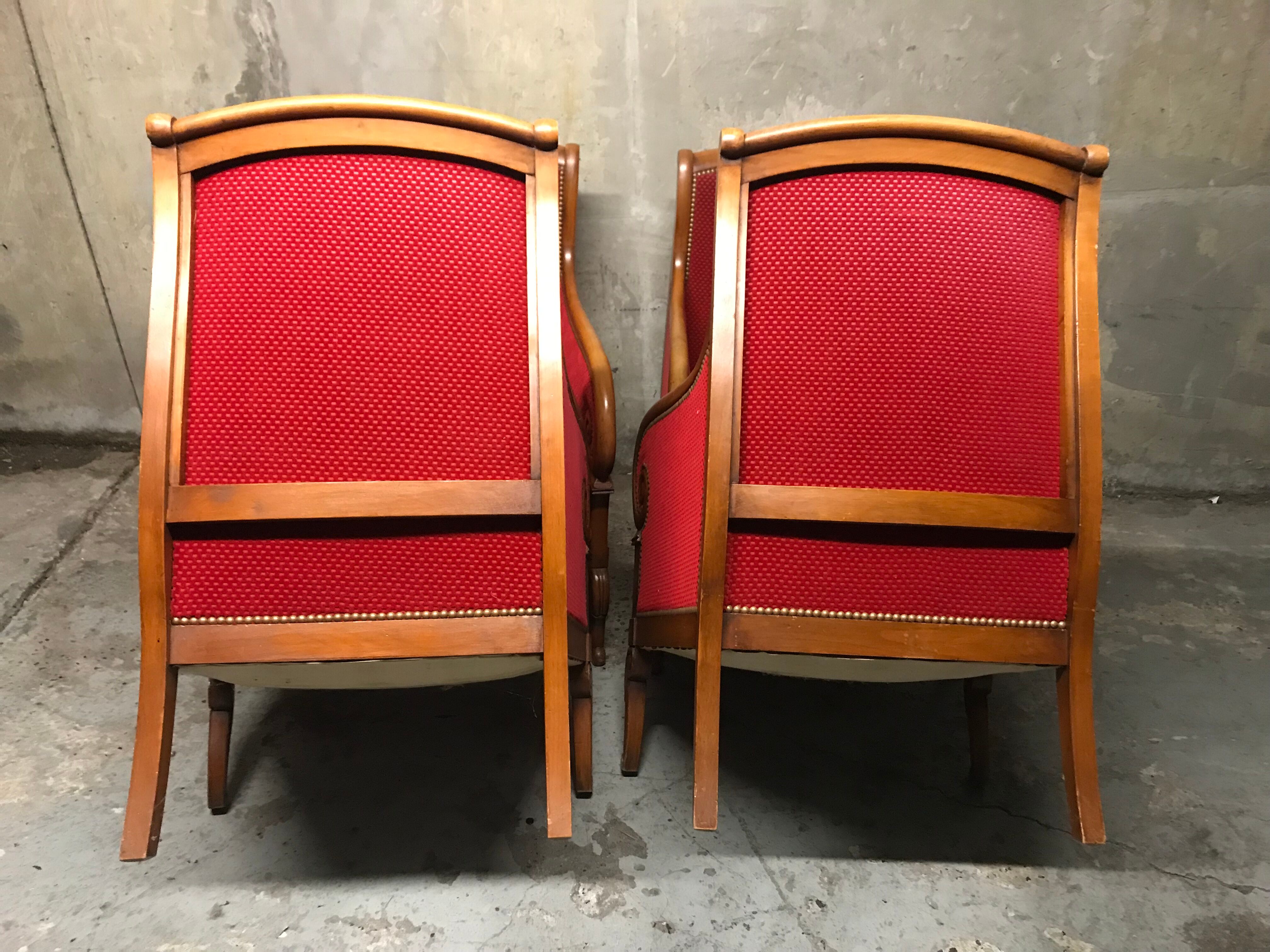 Pair of armchairs shepherdesses Empire
