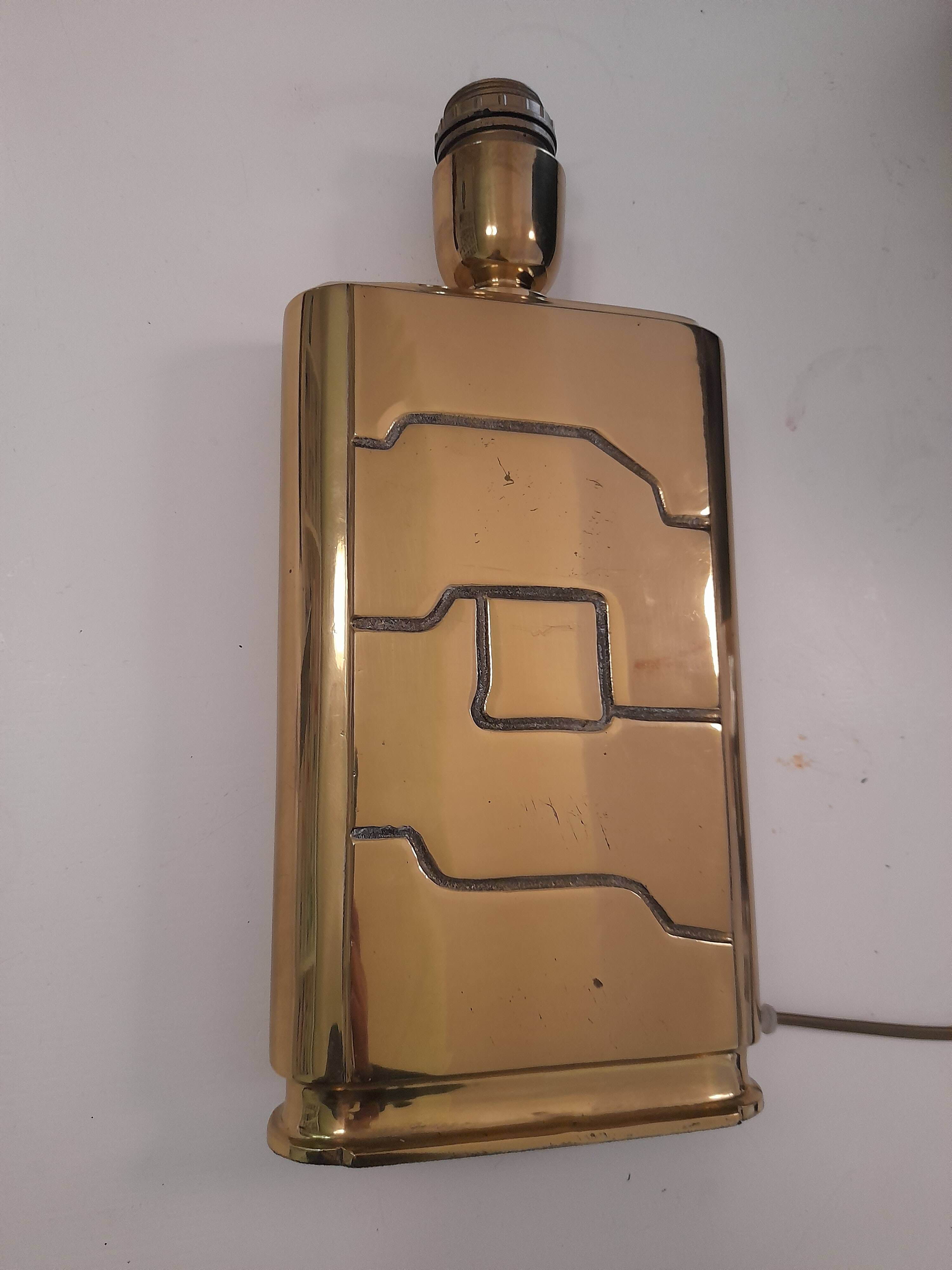 Brutalist brass lamp base Regina made in Italy.