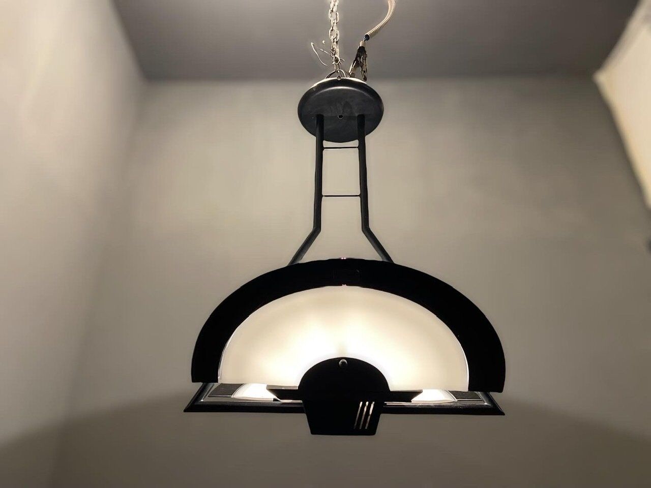 Architectural Italian Black & White Light Pendant