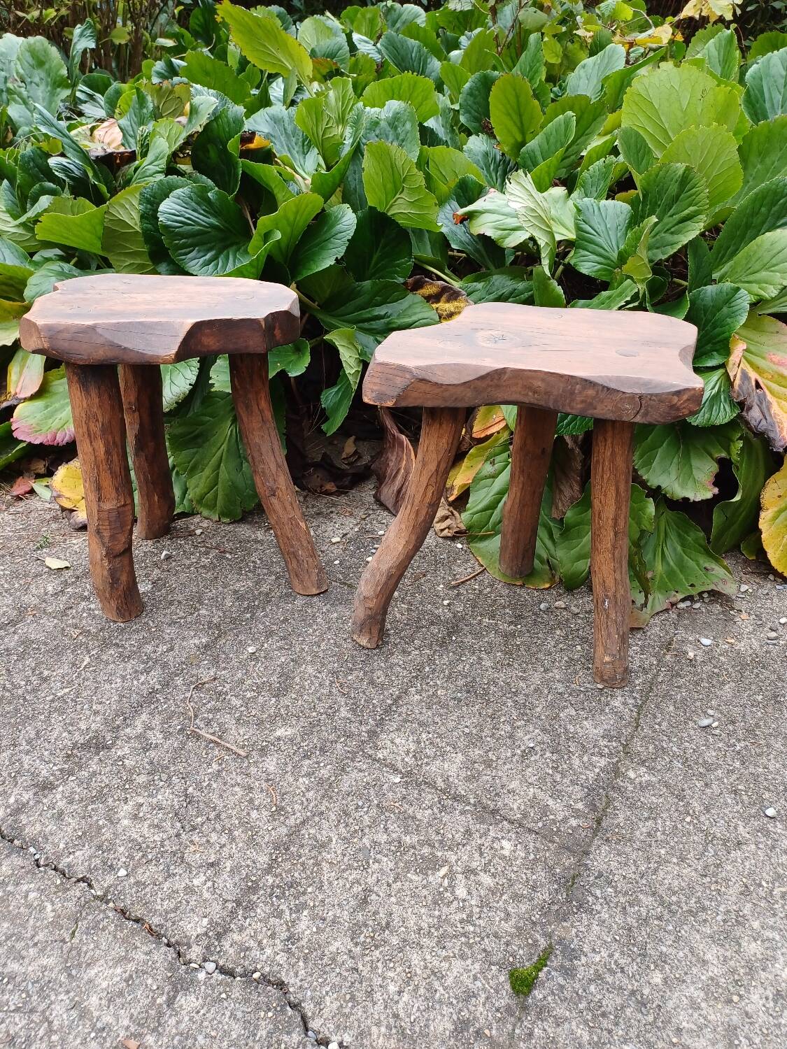 Pair of brutalist stools
