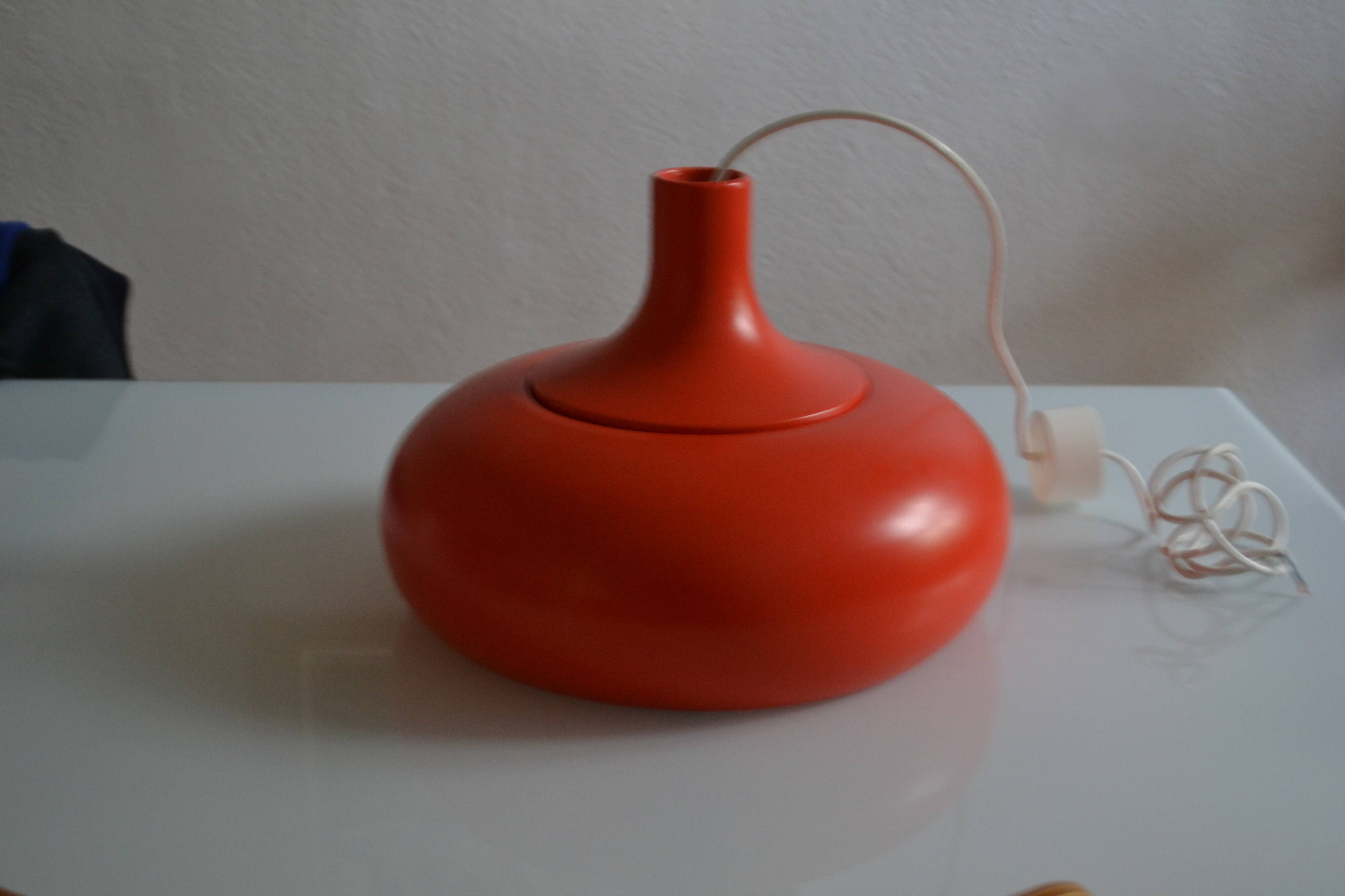 vintage suspension 1970s orange lacquered metal