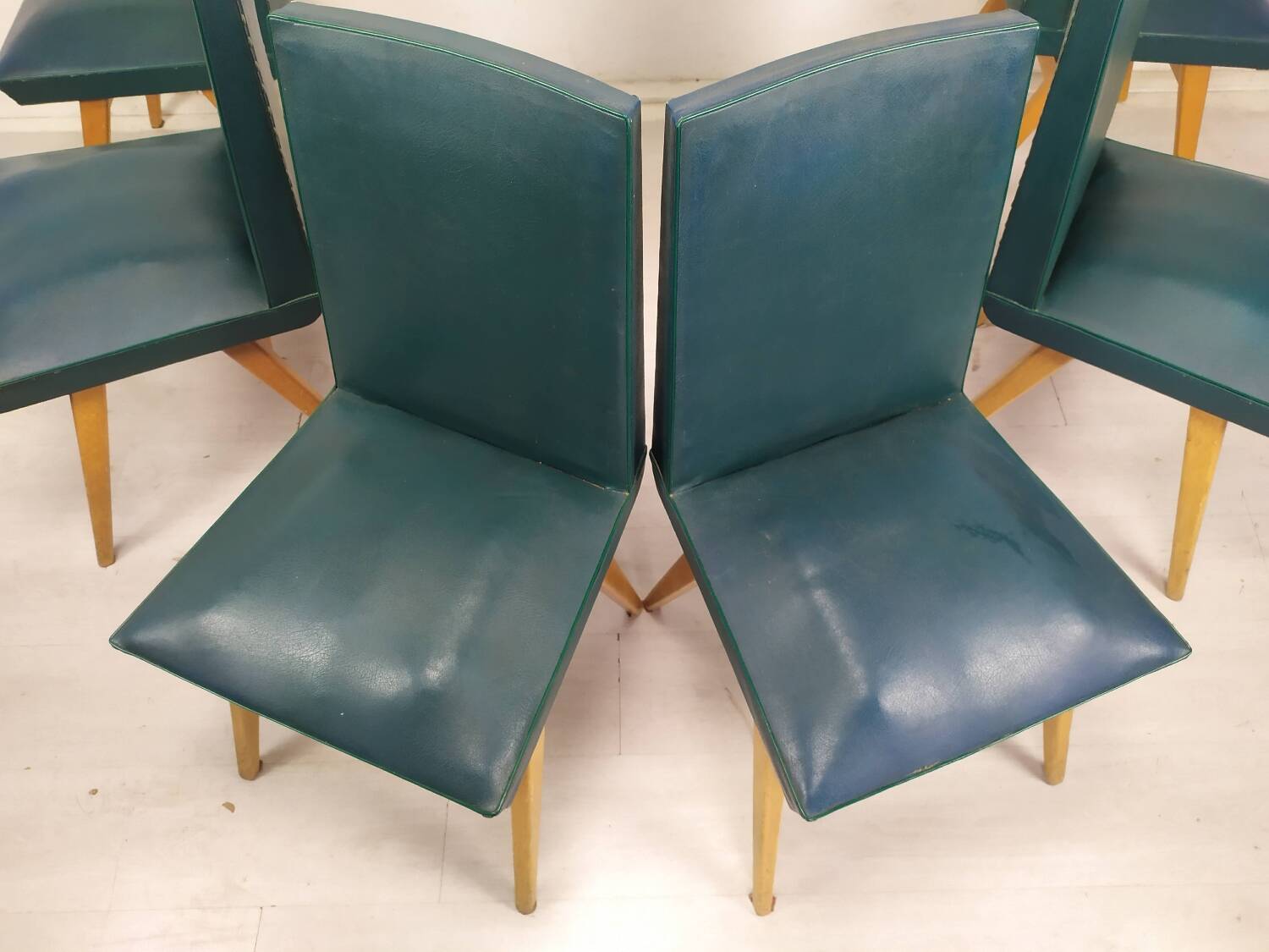 Vintage blue green chairs