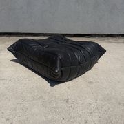 100% authentic Ligne Roset Togo 1-seater + pouf original leather Black & White
