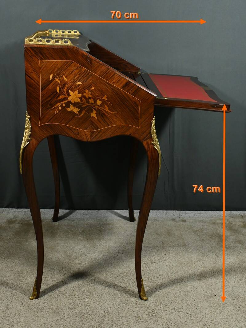 Small Rosewood Lady's Desk, Louis XV Style – Part 2 of the 19th Century