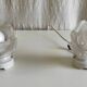 Art Deco style wall lights in porcelain and floral glass paste - 30s