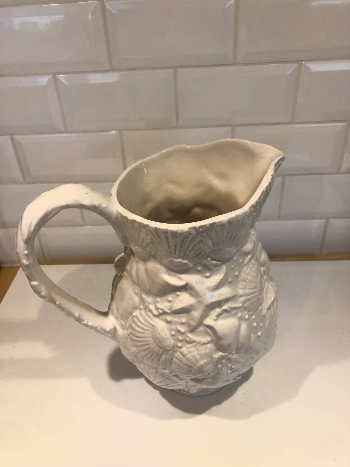 Large “shell” slip carafe