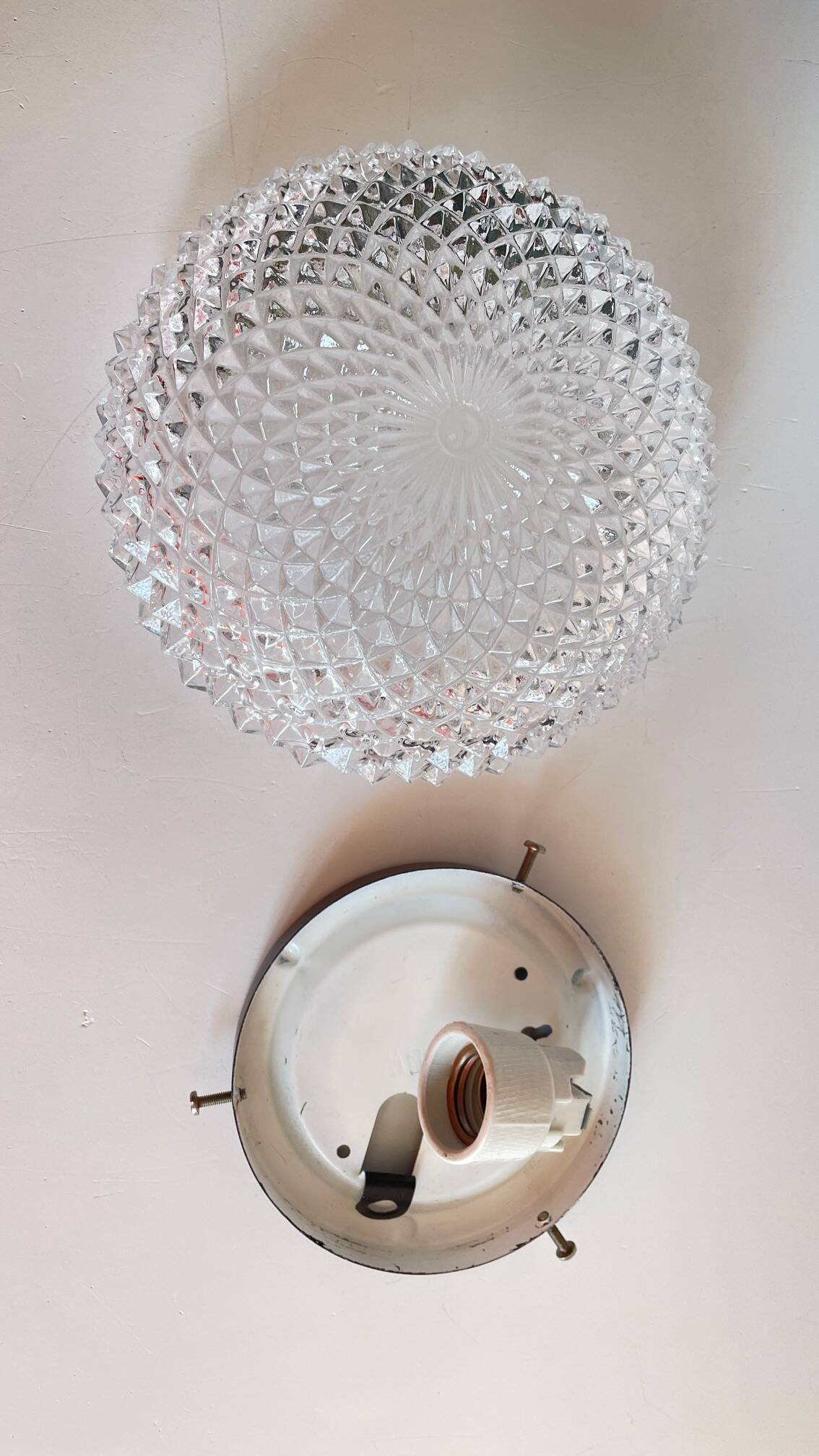 APPLIQUE Semi-Crystal Ceiling Light 1950s