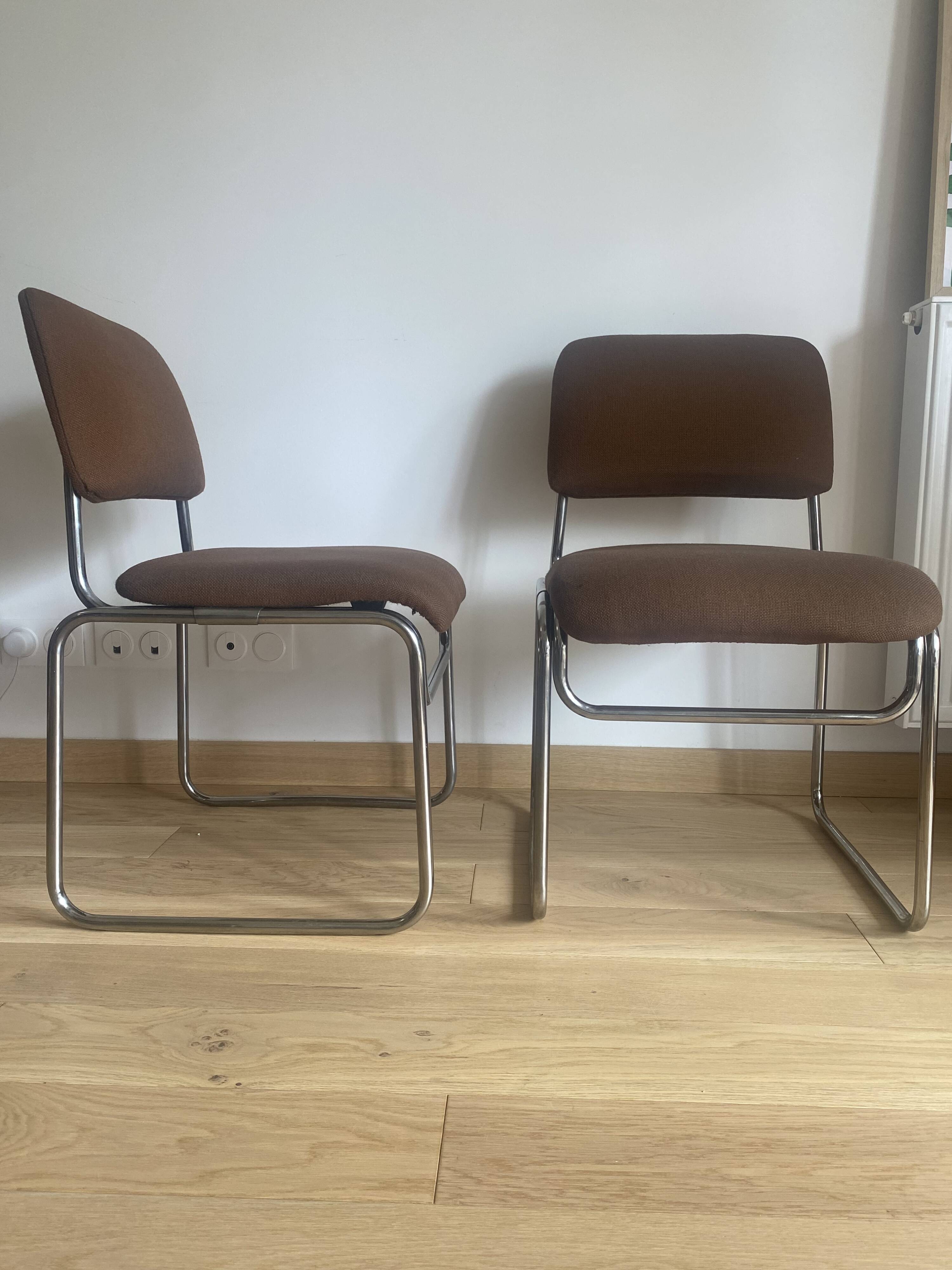 Pair of tubular chairs
