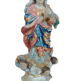 Antique small wooden sculpture, Immaculate Virgin, South America, 19th century