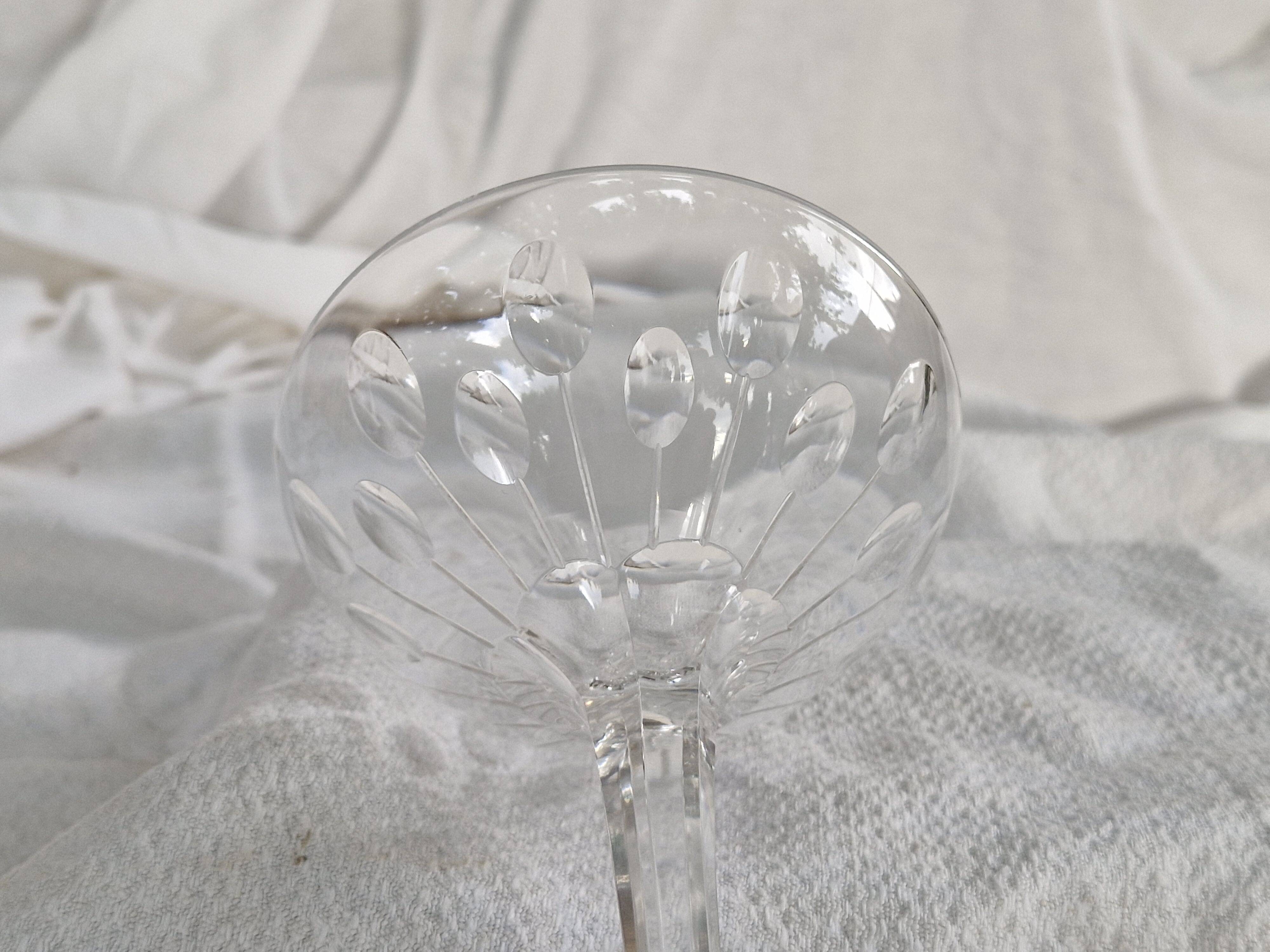 1 Val Saint Lambert crystal champagne glass, Nestor model, Hamle cut