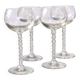 4 vintage crystal wine glasses – elegant twisted stem