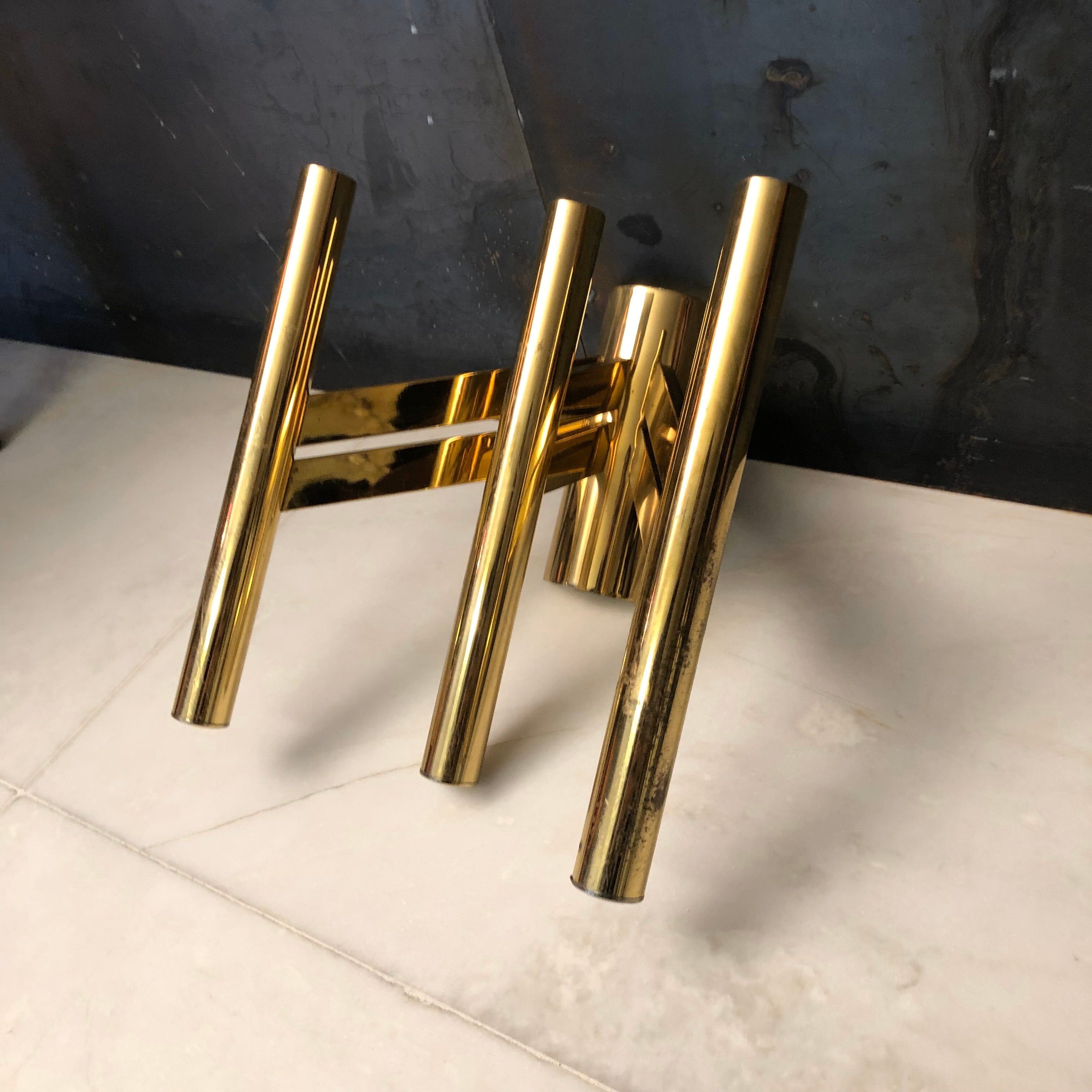 Single brass sconce from Sciolari, italy, 1970