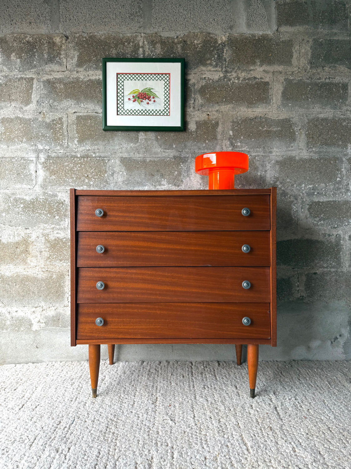 Vintage Scandinavian teak chest of drawers, 1960.
