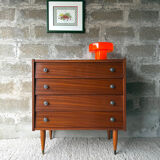 Vintage Scandinavian teak chest of drawers, 1960.