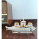 Ensemble de condiments vintage en forme de poisson
