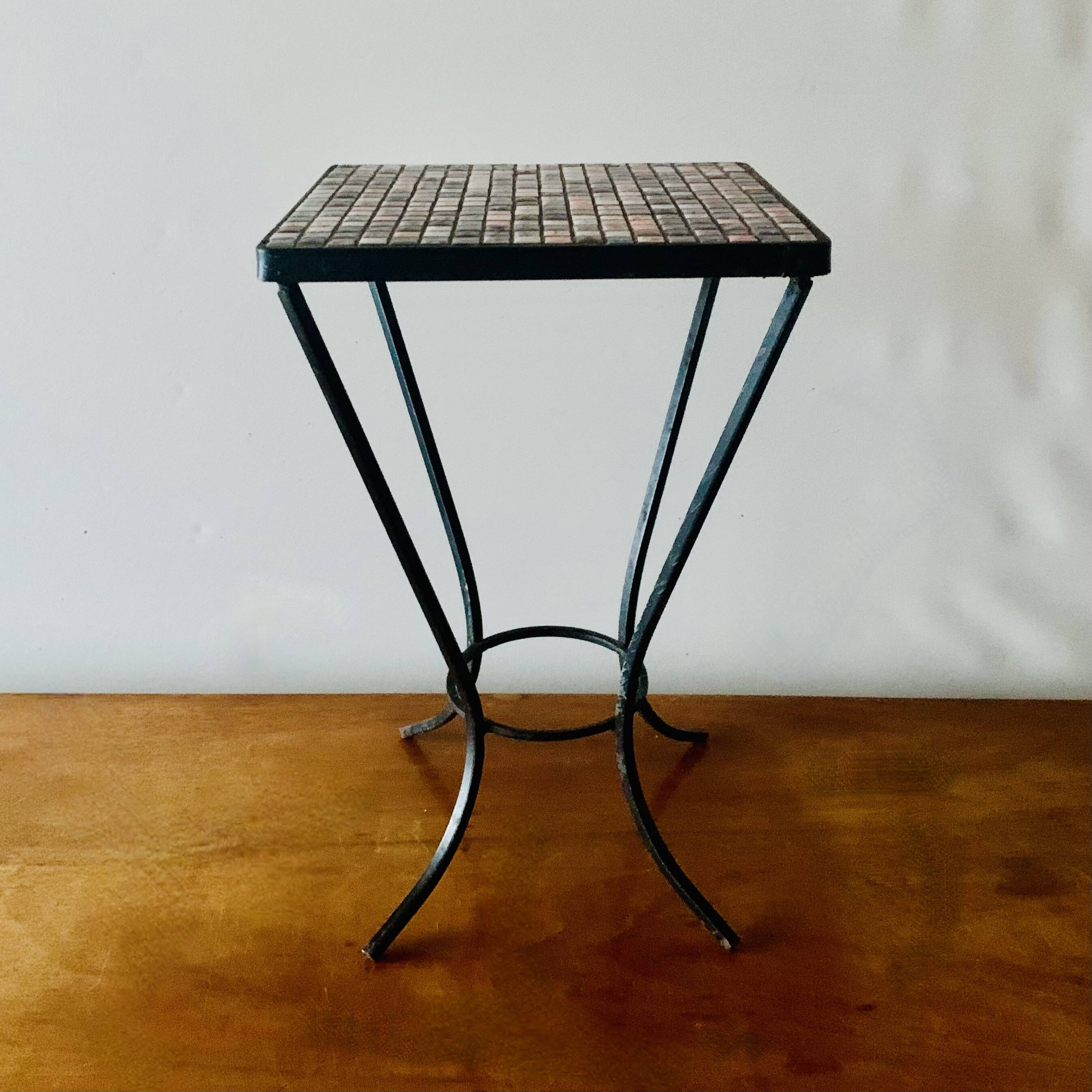 Bolster - small vintage side table in mosaic tiles