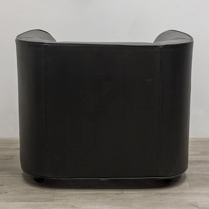 Fauteuil cabriolet Arfa en cuir noir
