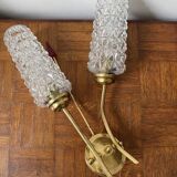 1960s Tulip wall sconce in brass and glass