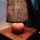 Lamp to table foot ball wood, lampshade jute khaki