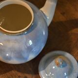 Blue ceramic teapot