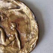 Ashtray / bronze bowl Figurative nude - Art Nouveau signed Joe Desco
