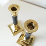 Vintage gilt brass candlesticks, 1970s, set of 2