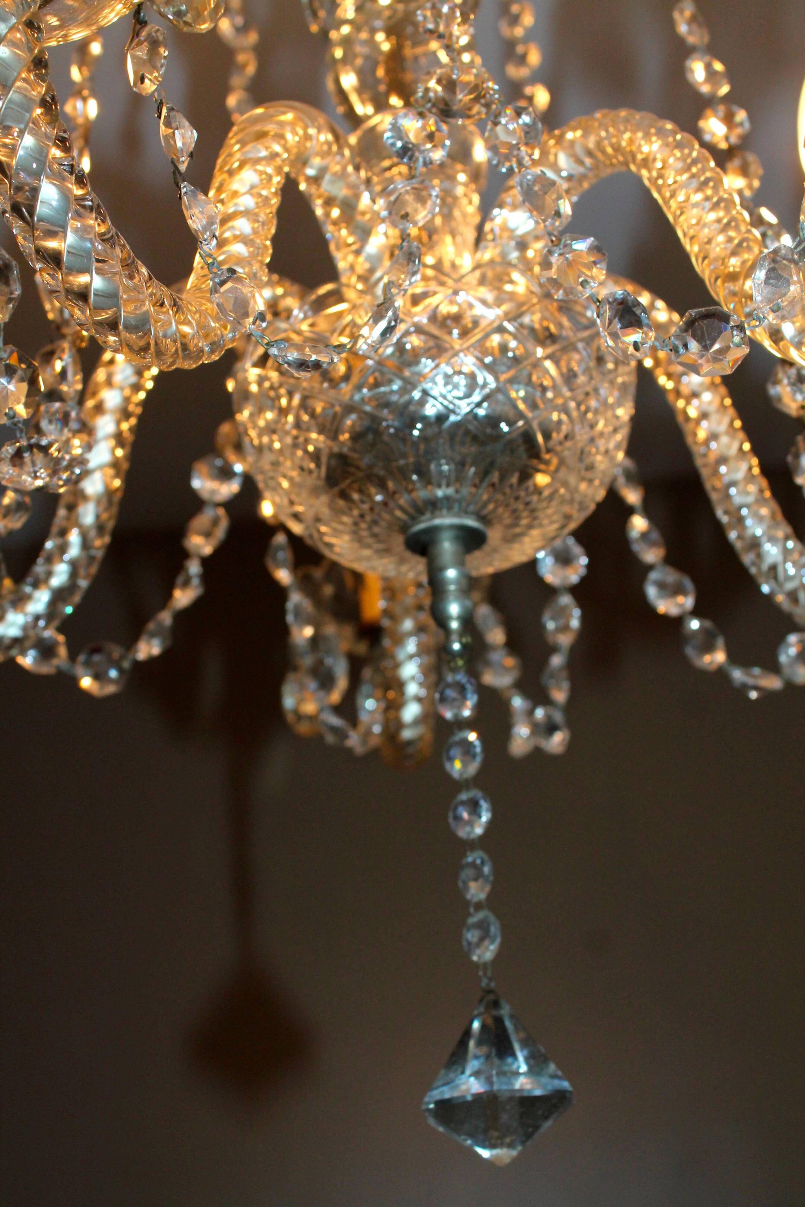 5 lights crystal pendant chandelier from Czechoslovakia