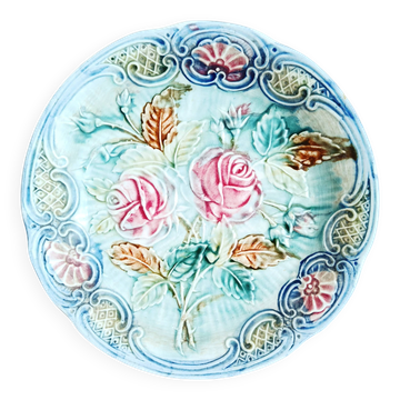 Slop bowl, majolica Wasmuel decorated with roses