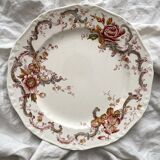 8 polychrome ironstone dinner plates "Wentworth" by Emile Bourgeois