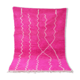 Handmade pink berber carpet 253 x 153 cm