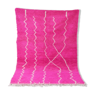 Handmade pink berber carpet 253 x 153 cm
