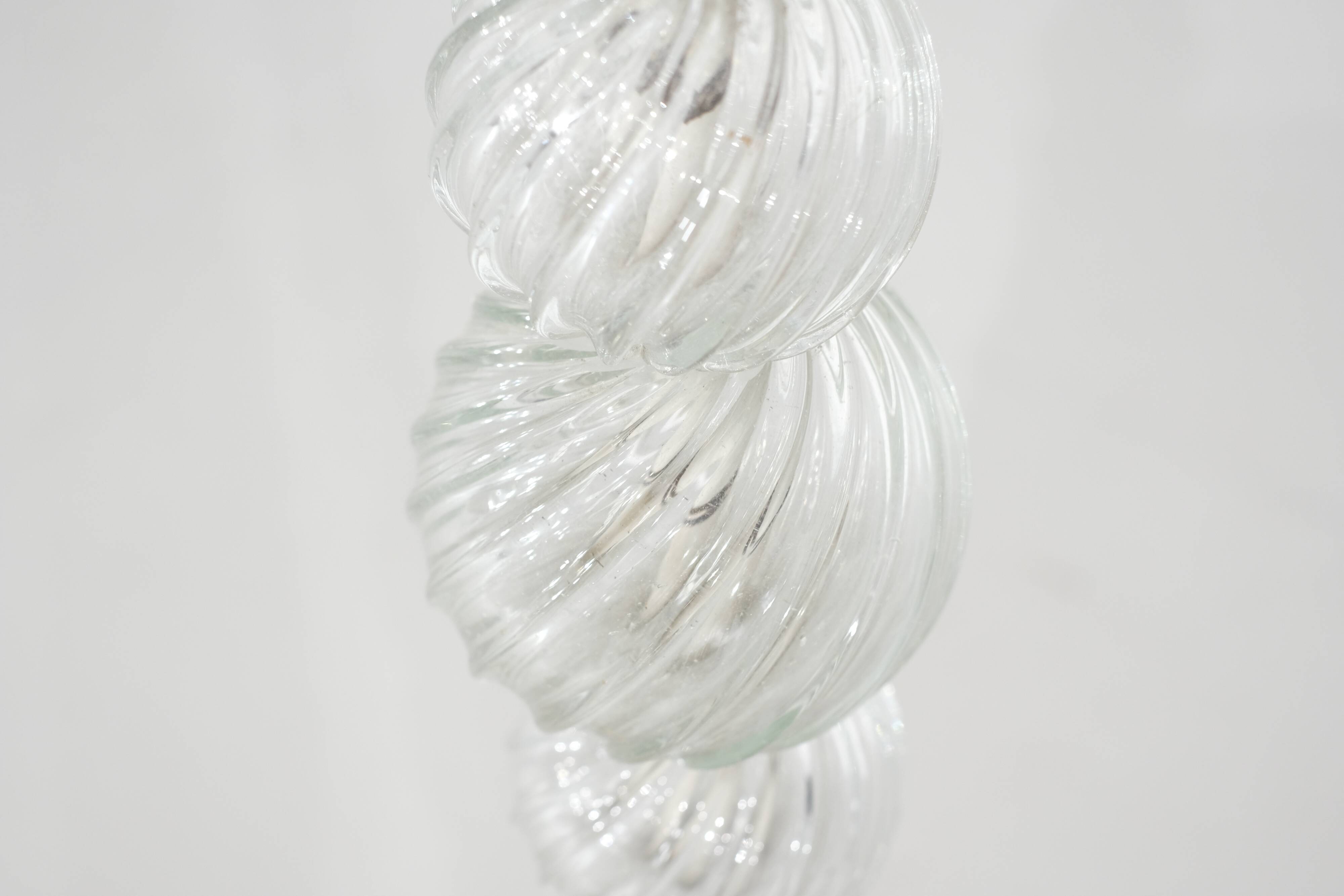 Murano glass and bronze floor lamp attributed to Seguso Vetri, Italy.