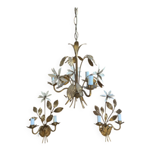 lustre ancien et 2 appliques
