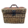 Rare antique wicker picnic basket with iron closures and handle
