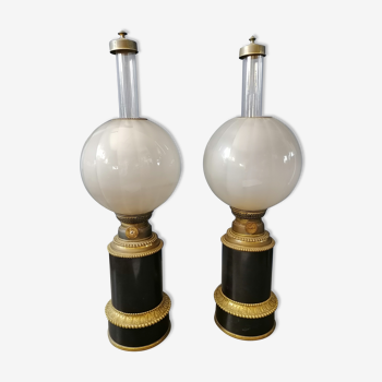 Paire de lampes à pétrole Napoléon III