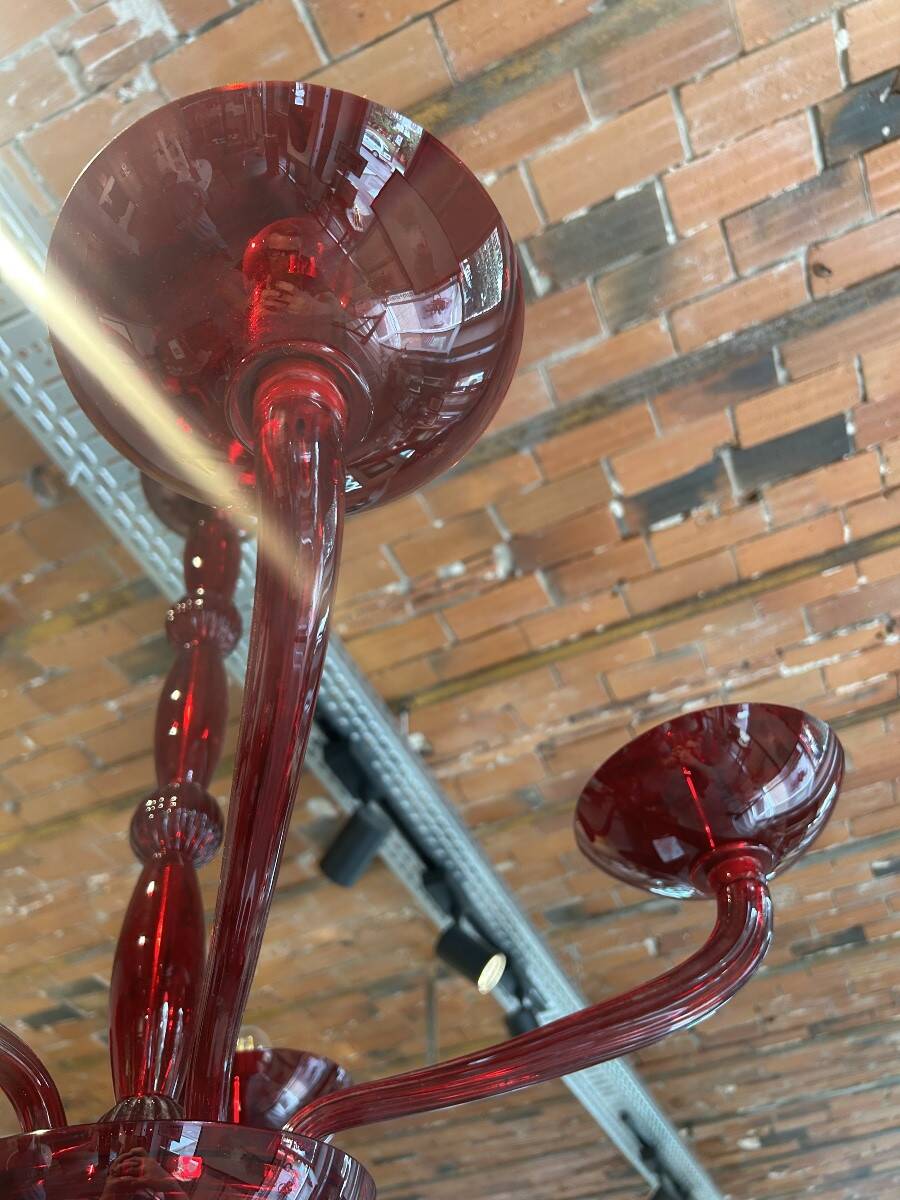 Lustre Murano rouge 1970