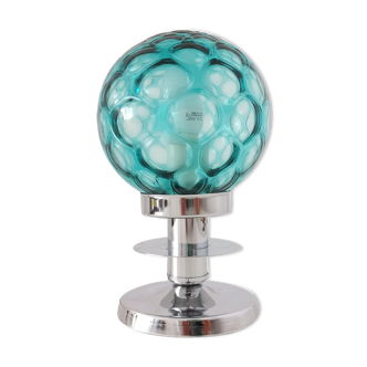 Mid century modernist green blue bubble glass lamp
