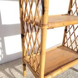 Rattan shelf on legs circa 1970