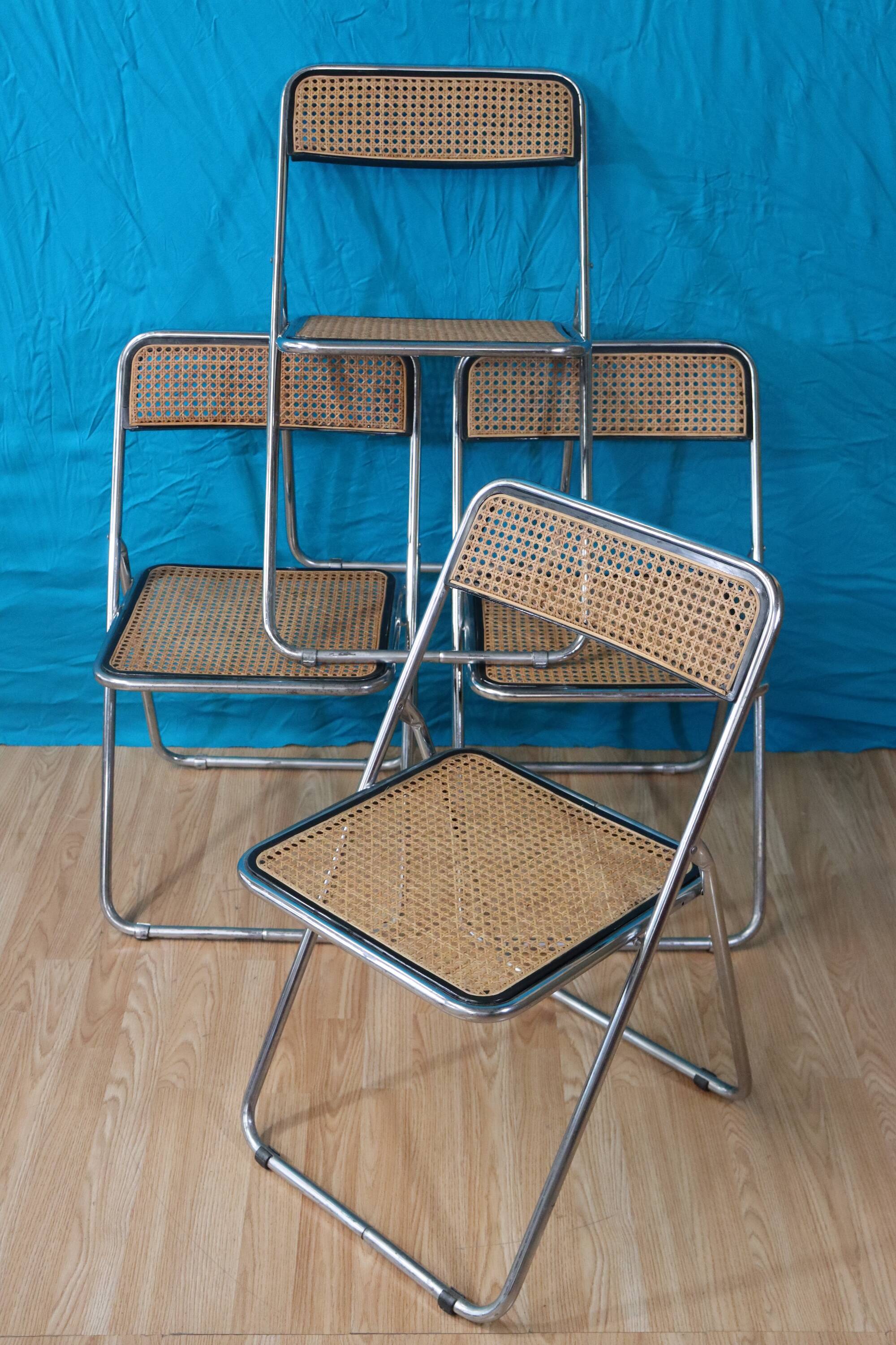 Series 4 folding cane chairs