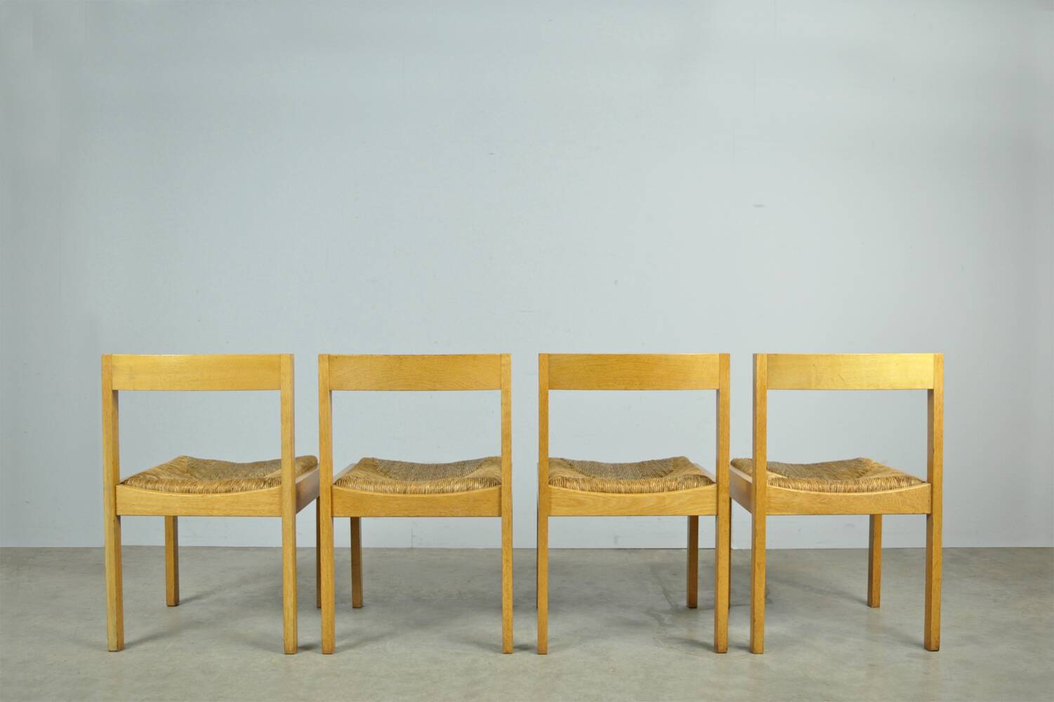 Vintage dutch design oak dining chairs, 1960s